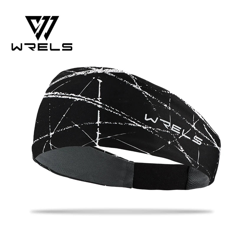 WRELS Sports Headband Sweat Wicking Quick Dry Sweatband Reflective Hair Band High Elastic Durable Men Women Running Headband
