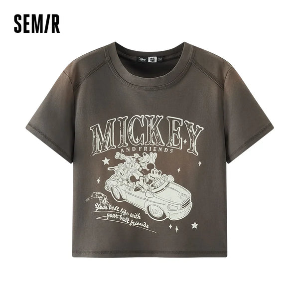 អាវយឺតខ្លីសម្រាប់នារី Semir ឆ្នាំ២០២៦ ស្ទីលបោកគក់ ម៉ូដសាមញ្ញ ទន់ ពាក់ប្រចាំថ្ងៃ មានផាសុកភាព