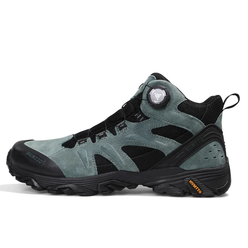 HUMTTO Outdoor Boots for Men Genuine Leather Hiking Shoes Non-slip Camping Trekking Men's Sports Shoes Winter Safety Sneakers