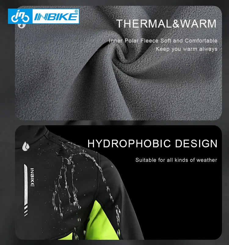 INBIKE Cycling Riding Jackets Man Winter Bicycle Clothing With Hood Men's Windbreaker Windproof Road Bike MTBClothes For Biking