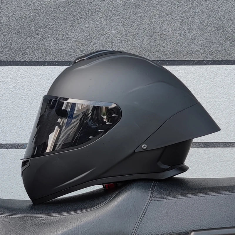 ORZ Personality Large Spoiler Full Face Motorbike Helmet ABS Material Safety DOT Certified Four Seasons Riding Protective Helmet