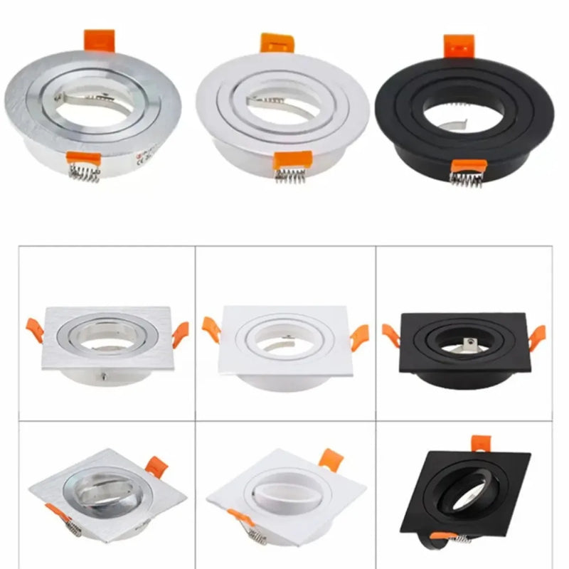 JOYINLED LED Downlight Round Square Adjustable Spotlight Lamp Frame with GU10 MR16 Socket Recessed Ceiling Spot Light Fixtures