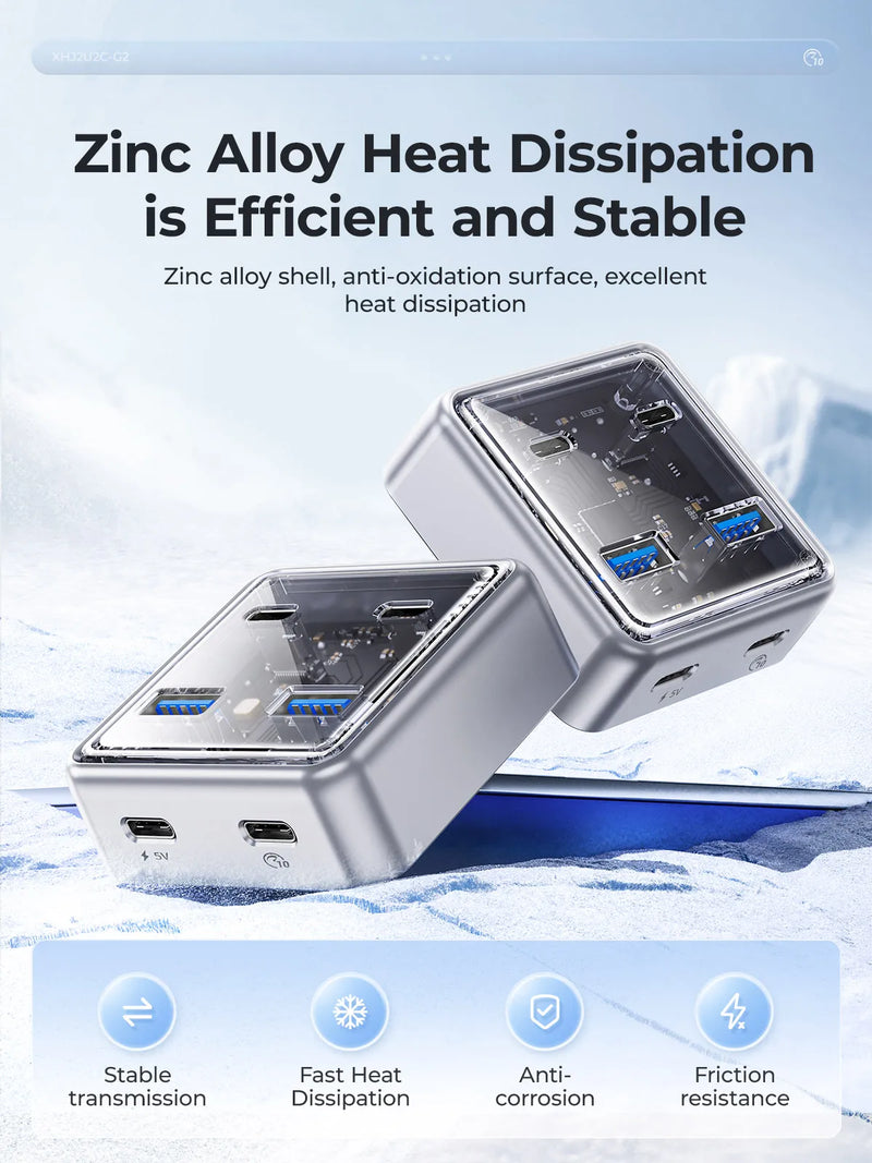 ORICO Metal Material Usb Hub 10Gbps With 2 USB A Port and 2 USB C Port USB3.2 hub Splitter is suitable for all Macbook Mac Mini