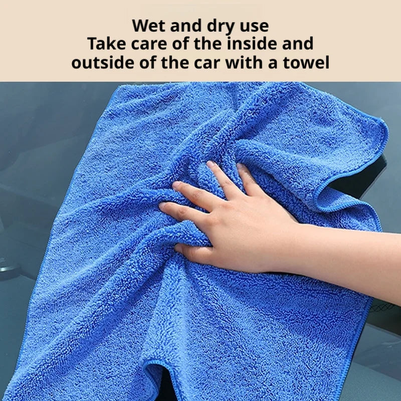 SEAMETAL Car Wash Microfiber Towel Double-Sided Car Cleaning Towels Fast Drying Cloth Super Absorbent for Car Clean Accessories
