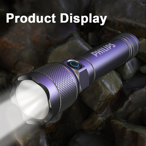 Philips Portable LED Flashlight Waterproof Camping Lights Rechargeable LED Flashlight for Indoor Outdoor Hiking 2188P