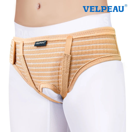 VELPEAU Hernia Belt Truss Adjustable for Single/Double Inguinal and Sports Hernia with 2 Compression Pads Use for Men and Women