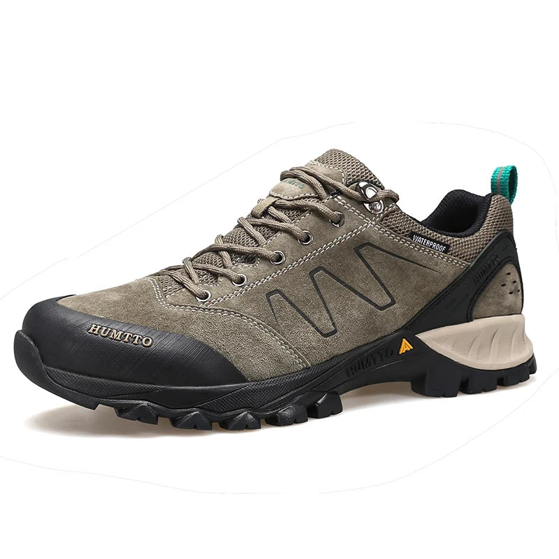 HUMTTO Outdoor Sneakers for Men Genuine Leather Hiking Boots Mens Luxury Designer Climbing Trekking Sports Safety Work Man Shoes