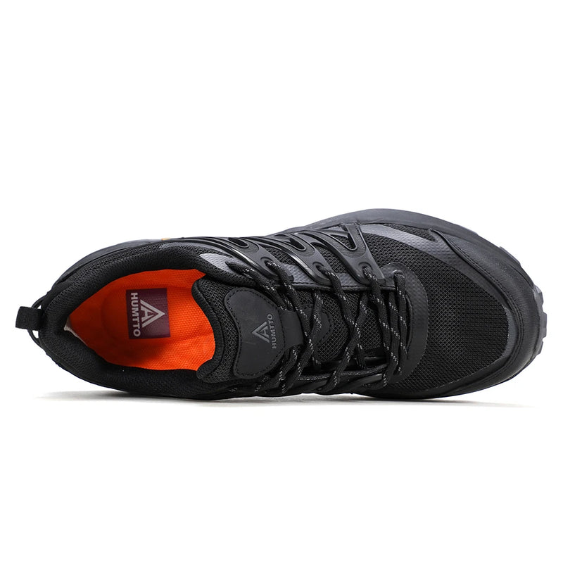 HUMTTO Shoes for Men Anti-slip Sneakers Breathable Hiking Shoe Lightweight Black Outdoor Walking Trainers Casual Trekking Boots