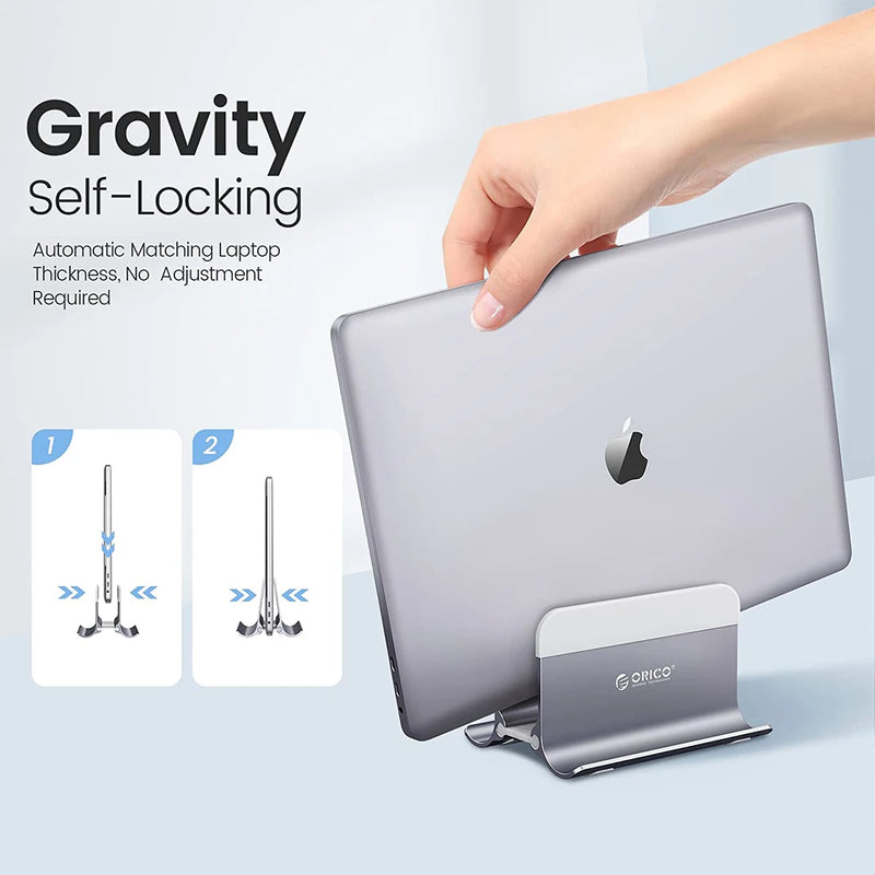 ORICO Aluminum Vertical Laptop Stand Gravity Locking Holder Desktop Notebook Stand Tablet Stand for Storage MacBook Dell Samsung