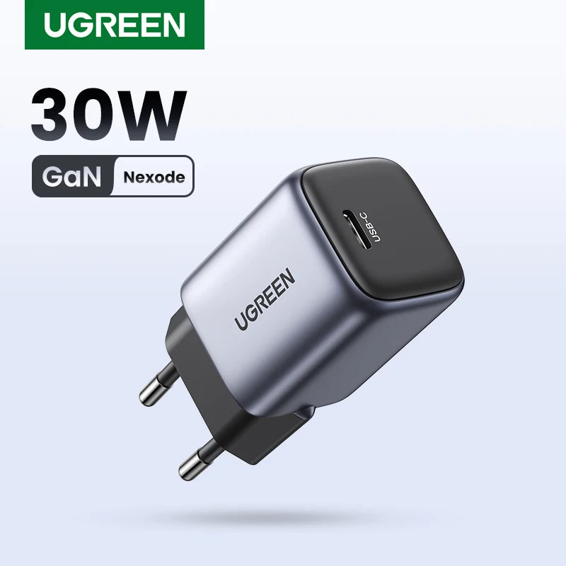 UGREEN GaN 30W Fast Charger for iPhone 18 17 16 Pro  PD3.0 Charger for iPad Pro Tablet Samsung Xiaomi Type C Phone USB Charger