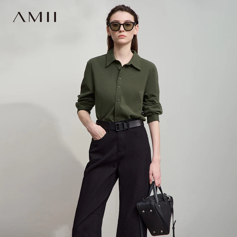 អាវការិយាល័យ AMII ឆ្នាំ ២០២៥ រដូវស្លឹកឈើជ្រុះថ្មី តិចតួចបំផុត អាវដៃវែងក្រាស់ សម្លៀកបំពាក់ស្ត្រី 12553079