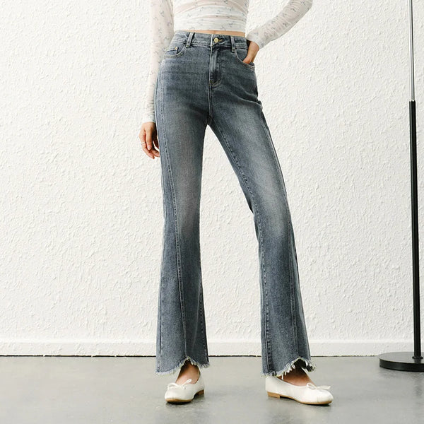 ខោខូវប៊យ Semir Flare Jeans សម្រាប់នារី 2026 រដូវផ្ការីក ខោជើងវែង ខោជើងវែង ទាន់សម័យ រចនាបថ Retro