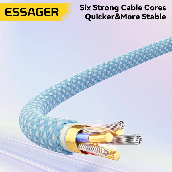 ខ្សែសាក Essager USB Type C សម្រាប់ iPhone 14 13 12 11 Pro Max XS PD 20W សាកលឿន USB C ទៅភ្លើង 29W ខ្សែសម្រាប់ iPad Macbook