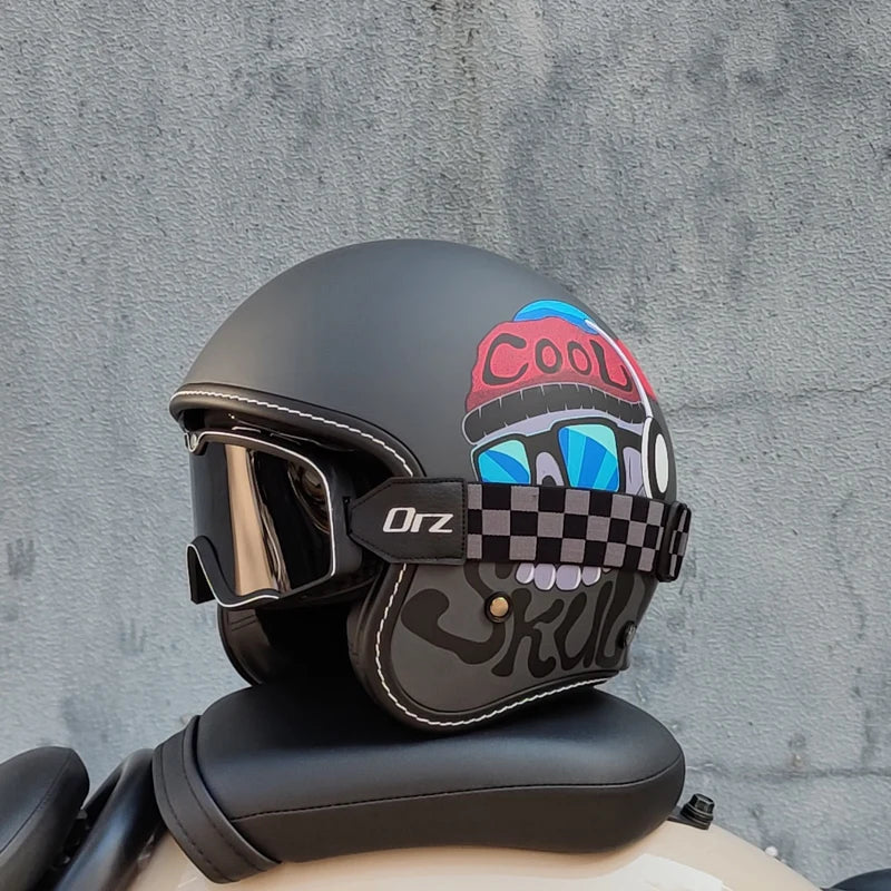ORZ Latest 3/4 Retro Motorcycle Helmet Cascos Para Motos Four Seasons Commuter Men's and Women's Half Helmets Capacetes de Moto