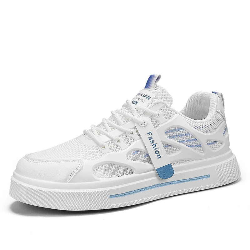 Students' mesh casual shoes four seasons breathable soft-sole anti-slip men's outdoor walking shoes fashion sneakers flat shoes