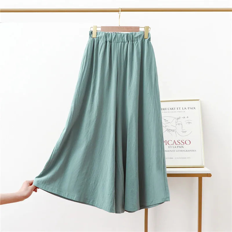 Spring Autumn Loose Wide Leg Pants Cotton Linen Home Wear Trousers New Sleeping Pajamas Pant Women Sleepwear Pantalon De Pijama