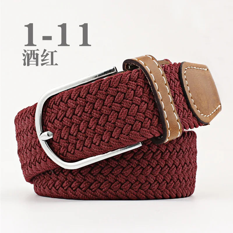 105cm Stretch Woven Belt, Unisex Canvas Belts Fashion Casual Student Belt Women Cinturon Male Waistband.