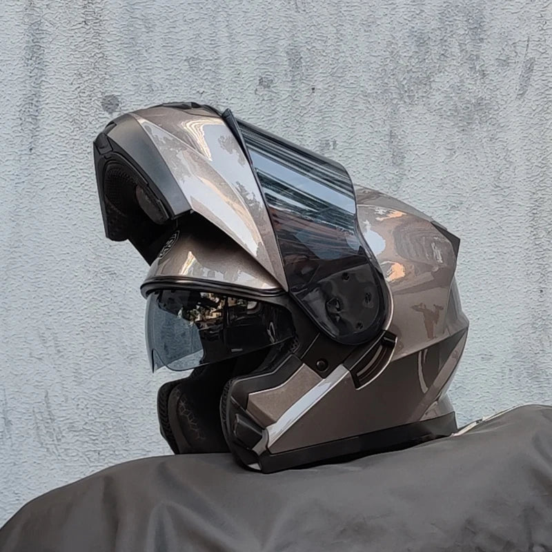 ORZ-162 motorcycle helmet, modular flipped full face helmet, long-distance off-road helmet with built-in sunshade