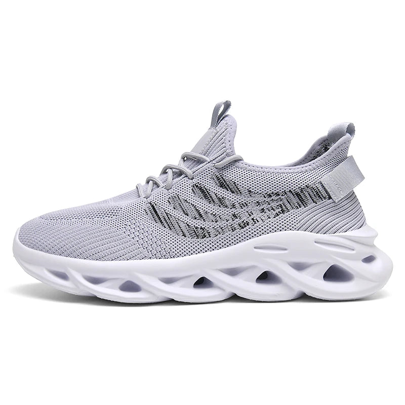 Men Sports Shoes Soft Mesh Breathable Lace Up Outdoor Walking Shoes New Soft Sole Rebound Comfort Casual Tennis Shoes for Men