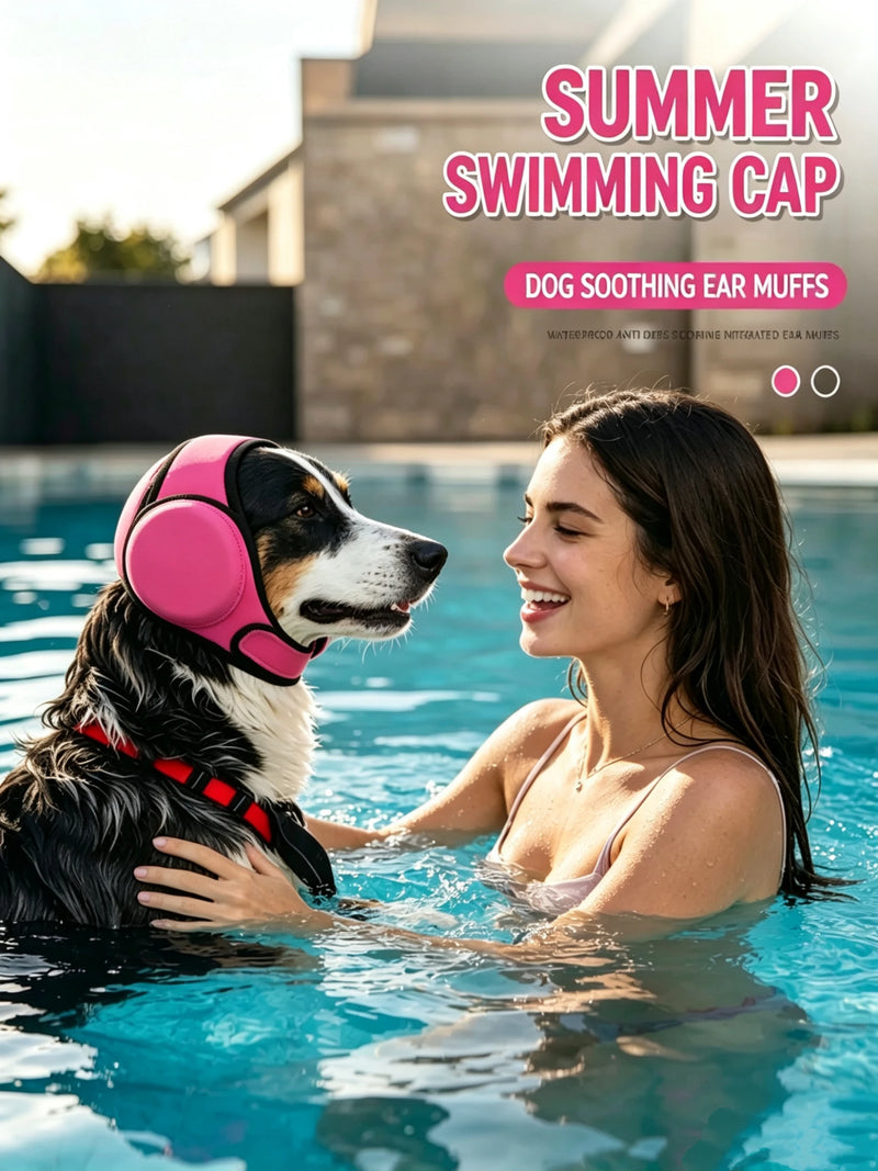 Pet Earmuffs, Waterproof Head Covers for Swimming in All Seasons, Noise Reduction, Sound Insulation, Emotional Comfort, Shock Pr