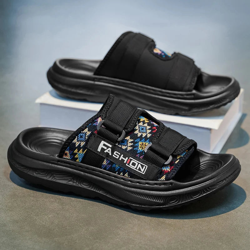 Men's soft insole Slides Comfort Casual Slippers Summer breathable lightweight beach shoes Slip on walking Daily wear slippers