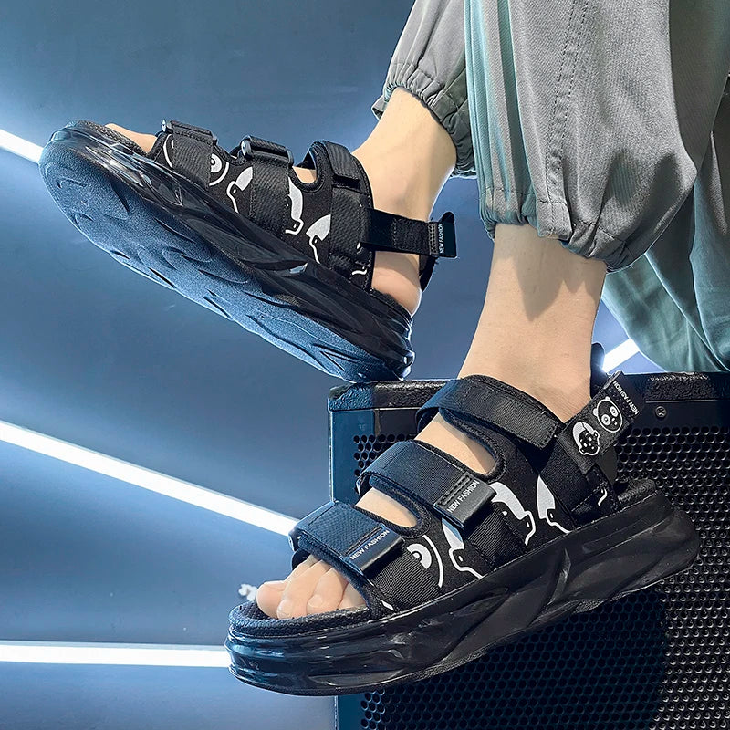 Men's casual sandals summer new soft-sole anti-slip comfortable outdoor walking sandals thick-sole driving fashion Joker Sandals