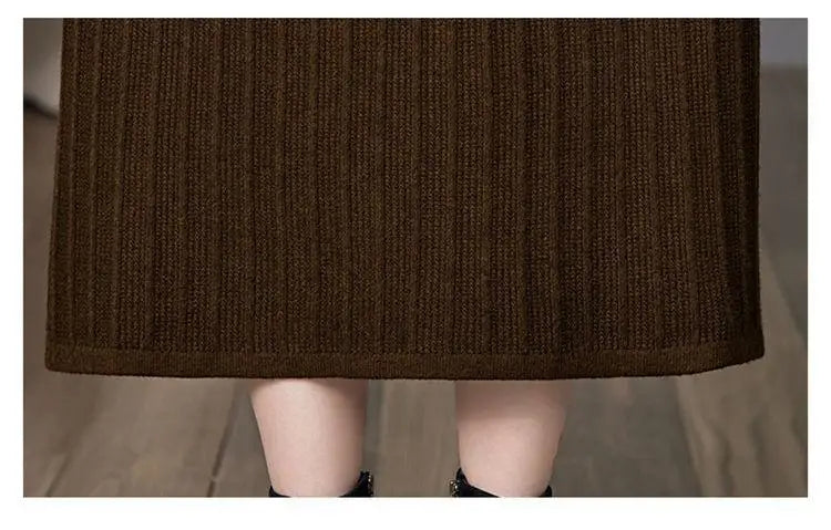 Fashion Knit Pulls Femmes Warm Spring Autumn Pullovers Dress Loose Middle Aged Mother Knitwear Clothing Woolen Women's Sweater