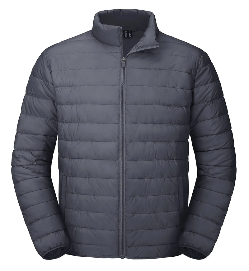 TACVASEN Men's Winter Puffer Quilted Lightweight Waterproof Warm Down Jacket Windproof Jacket For Outdoor Wear With 2 Pockets