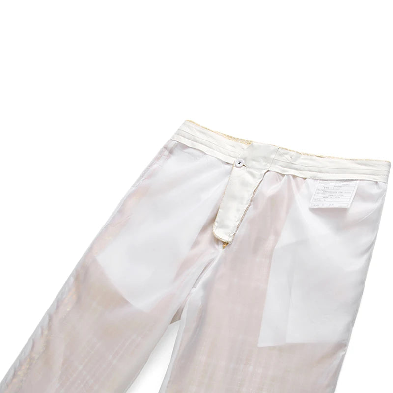 2026 New Men's Gold Shiny Sequin Suit Pants, Wedding Party Dress Trousers,Fashion Slim Pant,Asian Sizes M-5XL,6XL
