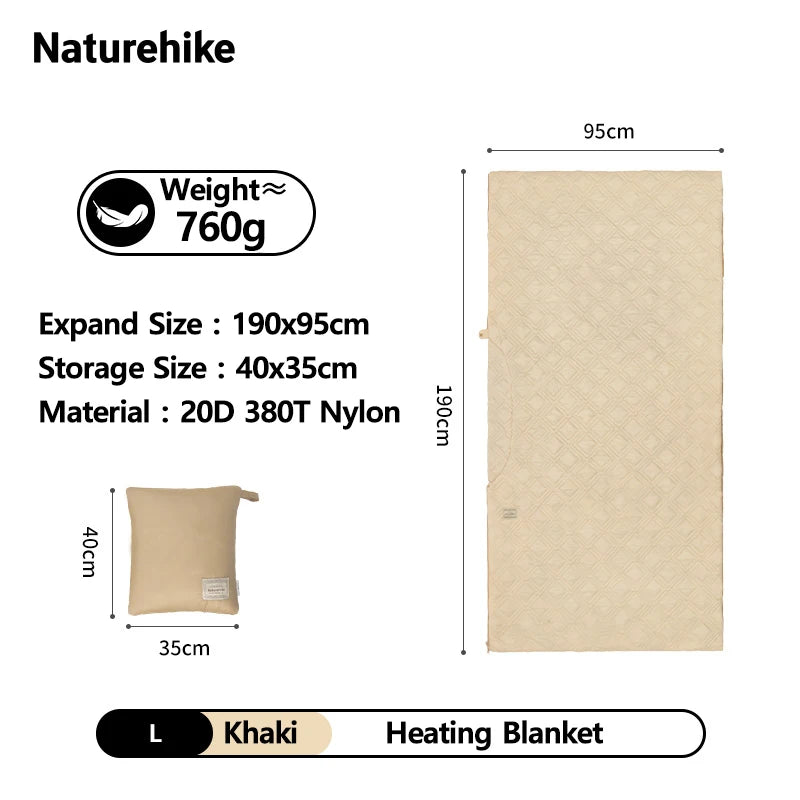 Naturehike 2025 Clear Sky Portable Ultralight Heated Blanket Outdoor 3-speed Adjustable Temperature Camping Multi-Purpose Mat
