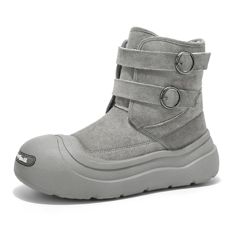 Men women's fashion casual snow boots winter new warm plush high-top cotton boots couple outdoor non-slip comfort walking boots