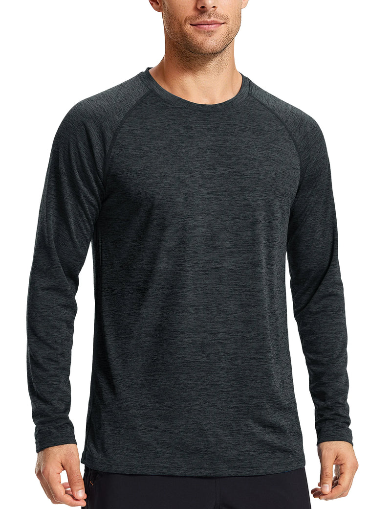 TACVASEN Men's Spring UPF 50+ Fishing T-Shirt Long Sleeve Quick Dry Breathable Outdoor Athletic Tee for Hiking Running Workout