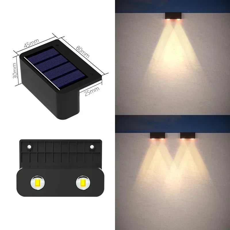 4/8 Pcs LED Solar Lights Porch Light Outdoor IP65 Waterproof Wall Lamp for House Yard Stair Fence Pool Garden Decor Lighting