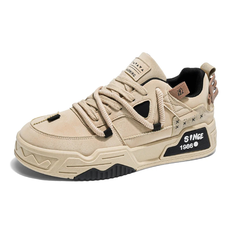 Men's shoes four season new thick bottom shoes fashion casual shoes student flat shoes non-slip soft sole outdoor walking shoes