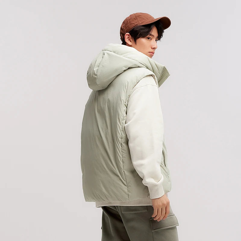 Semir Down Vest Men Three-Resistant Loose Hooded Outerwear 2024 New Winter Stacking Solid Color Versatile Sleeveless Top