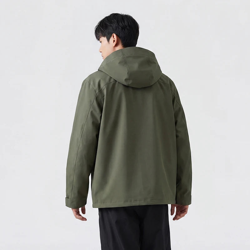 Semir Men Jacket Hooded Letter Print Couple Outdoor Casual Style Loose Autumn Windproof Outerwear Daily Wear 2026