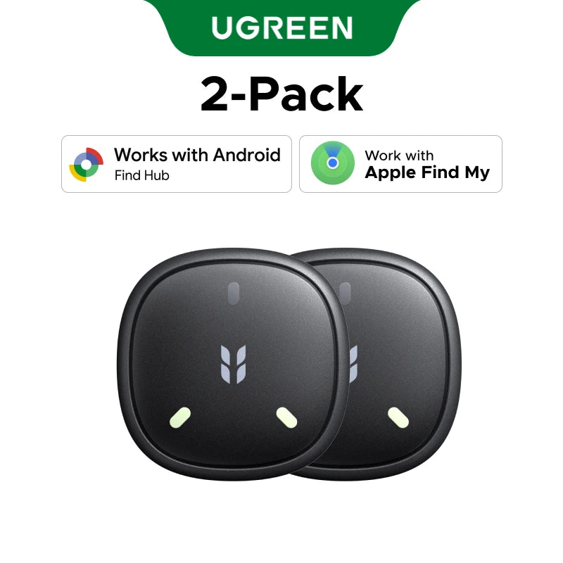 UGREEN FineTrack Mini Duo 2‑in‑1 Global Positioning Tracker, Smart Bluetooth Item Locator,Anti‑Lost Tag for Bags, Keys