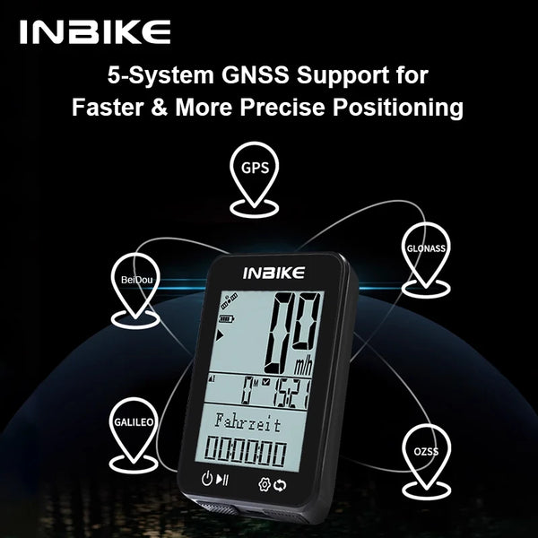 INBIKE Bike Computer GPS Speedometer Odometer Wireless Cycling Computer for Road Mountain Bikes Speed Smart Bicycle Accessories