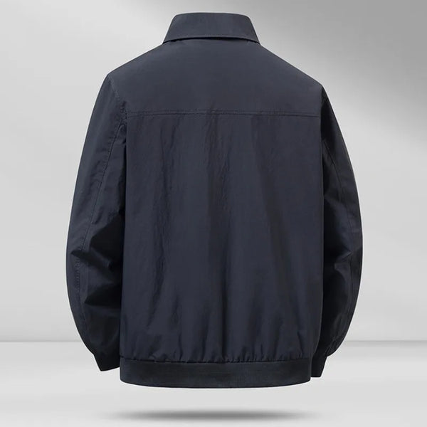 Men's Casual Turn-down Collar Jacket Lightweight Windproof Anti-Wrinkle Zip Front Spring Autumn Coat
