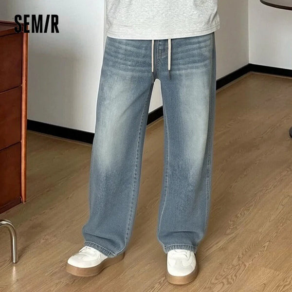 ខោបុរស Semir Denim បែបអាមេរិកាំងបុរាណ រលុង ជើងត្រង់ ទាន់សម័យ ផាសុកភាពក្នុងការធ្វើដំណើរ រដូវក្តៅ ឆ្នាំ២០២៦ ស្ទីលធម្មតា អាវធំ