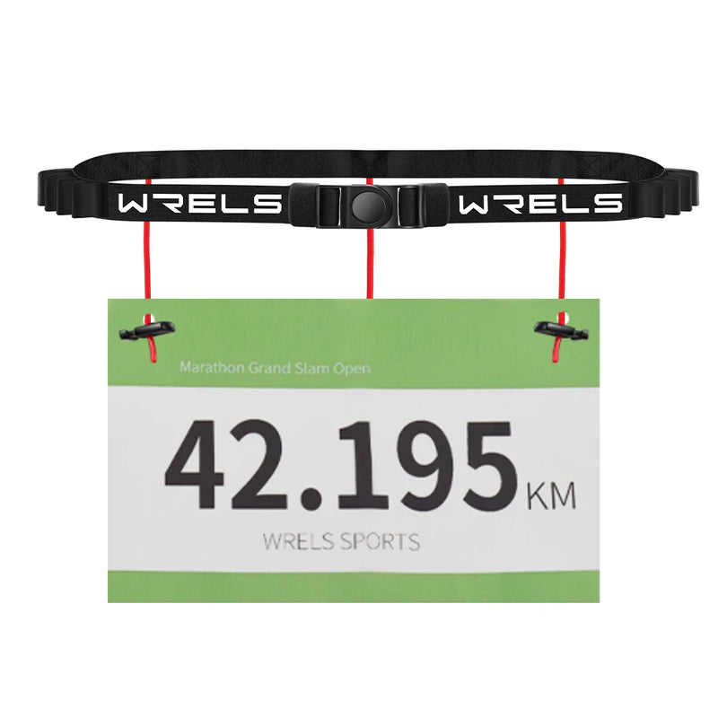 WRELS Belt Number Energy Rubber Ring Ironman Triathlon Running Black Practical Fast Convenient Sports Competition  Waist Belt