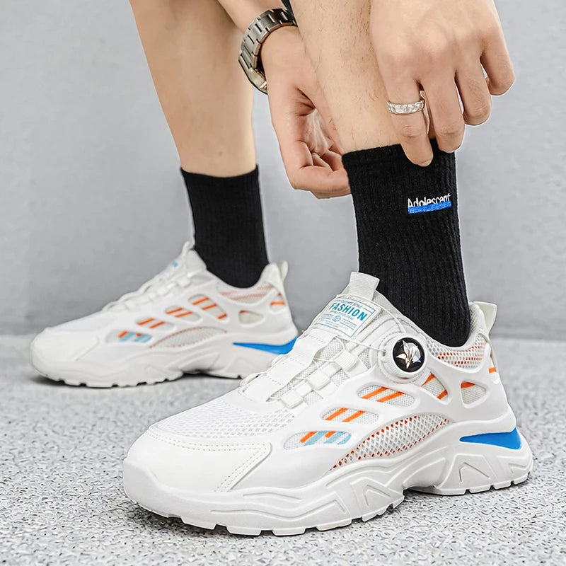 Men's mesh casual sneakers four seasons breathable light soft-sole anti-slip comfort outdoor walking speed sports running shoes