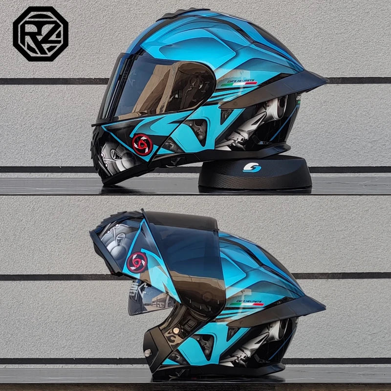 ORZ modular flip helmet dual lens full coverage helmet off-road casco para motos DOT approval