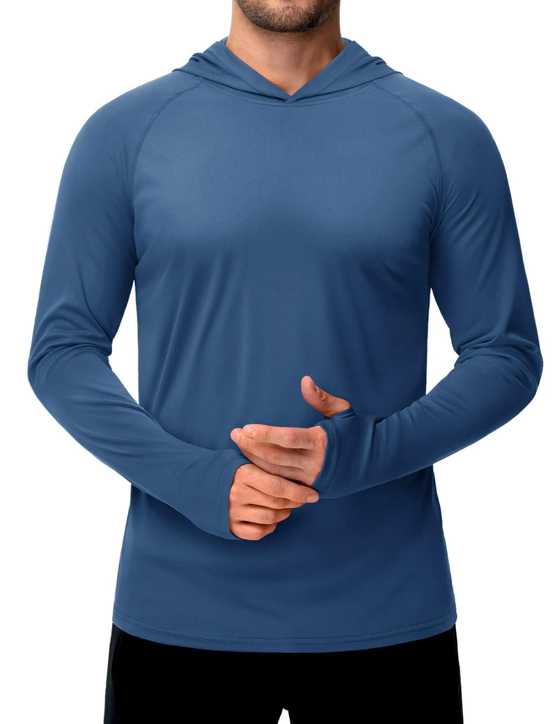 TACVASEN Sun Protection T-Shirts Mens Long Sleeve Hoodie Casual UV-Proof T-Shirts Breathable Lightweight Quick Dry T-Shirts Male