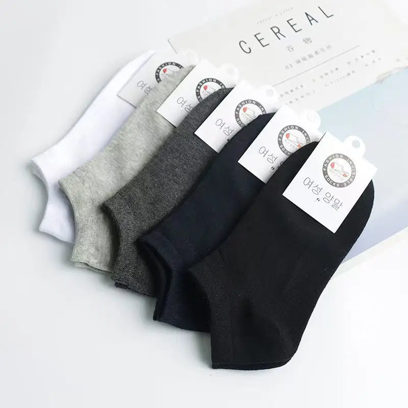 Men Women Cotton No Show Boat Socks Solid Black White Thin Breathable Sweat Wicking Low Cut Ankle Socks Spring Summer Wholesale