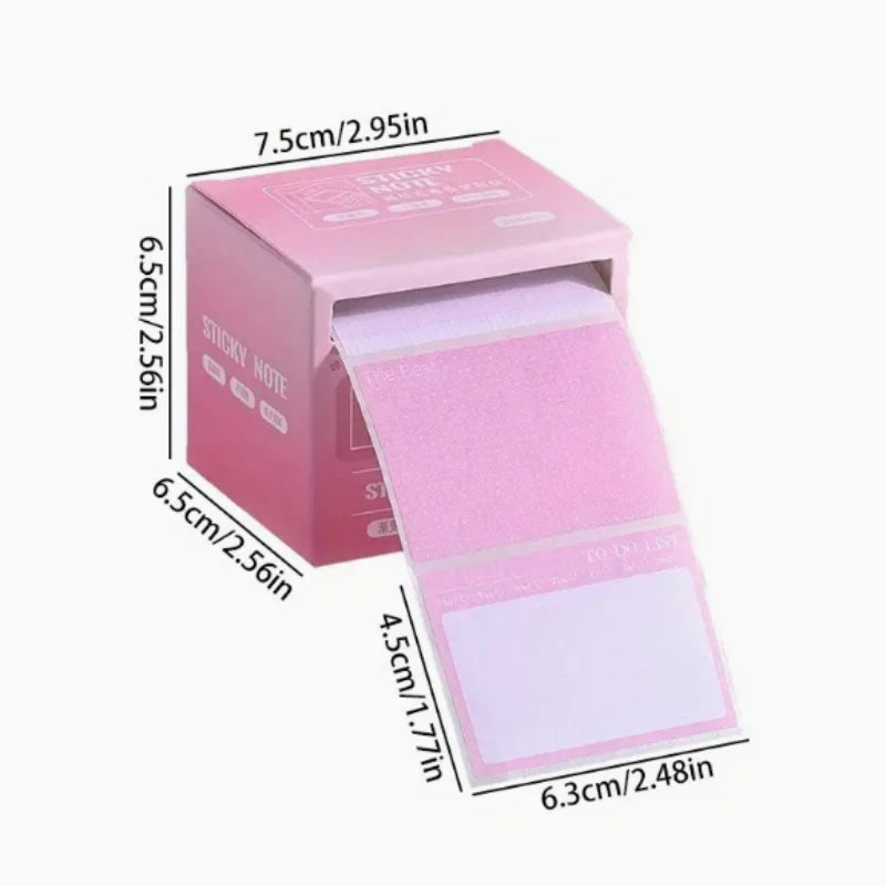 256pcs/Box Pull-out Sticky Notes | Full Adhesive Tear-off Stickers in 8 Formats, Perfect for Office, Students Student Stationery