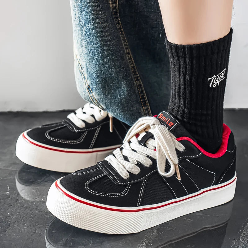 Men's canvas casual shoes four seasons new breathable light soft-sole comfort tide bread shoes outdoor walking sports board shoe