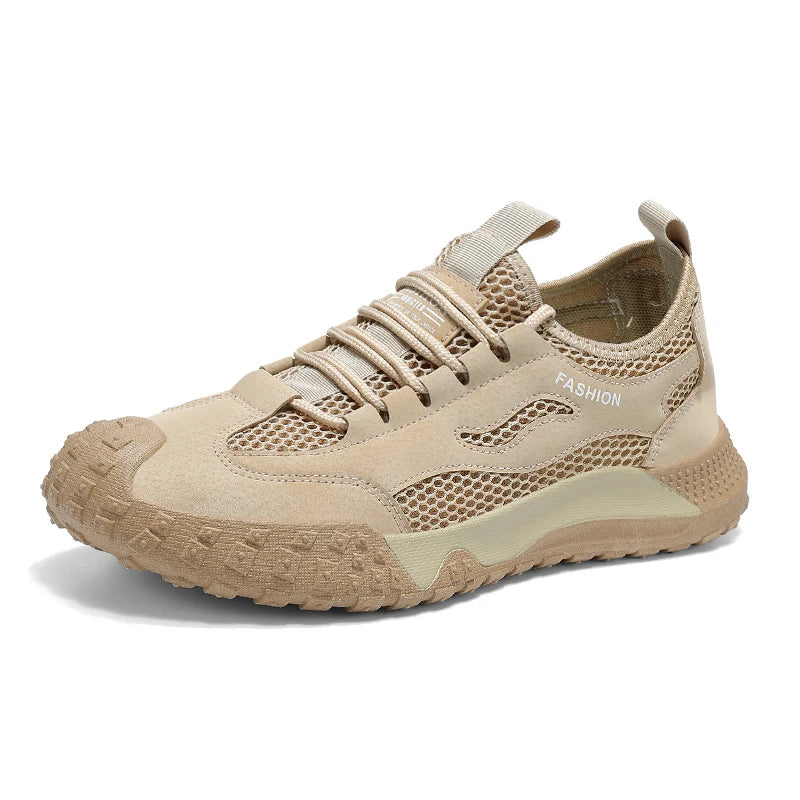 Men's breathable mesh casual sports shoes summer comfort non-slip lightweight hiking sneakers fashion outdoor travel wading shoe