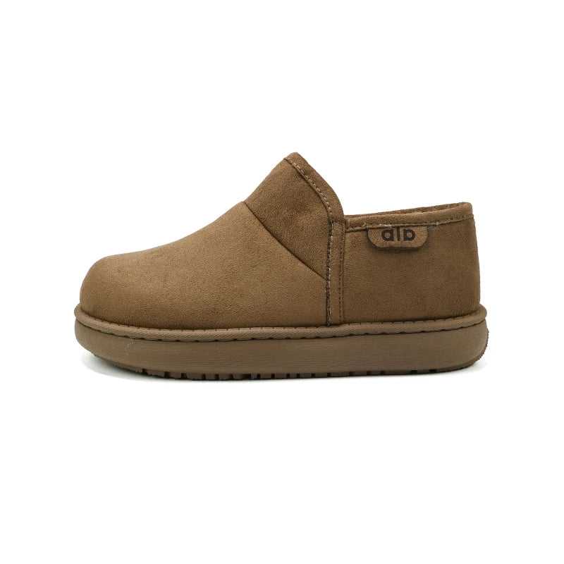 Men's slip on snow boots winter light warm plush casual cotton boots fashion soft-soled non-slip comfort outdoor walking boots