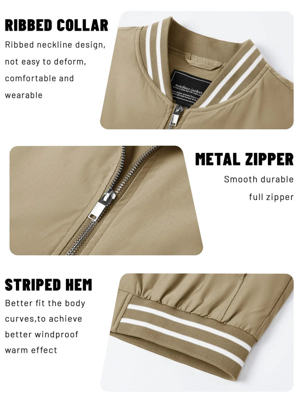 TACVASEN Mens Lightweight Waterproof Bike Jackets Windproof Warm Outdoor Jackets Spring Fall Zip Up Coat With Pockets
